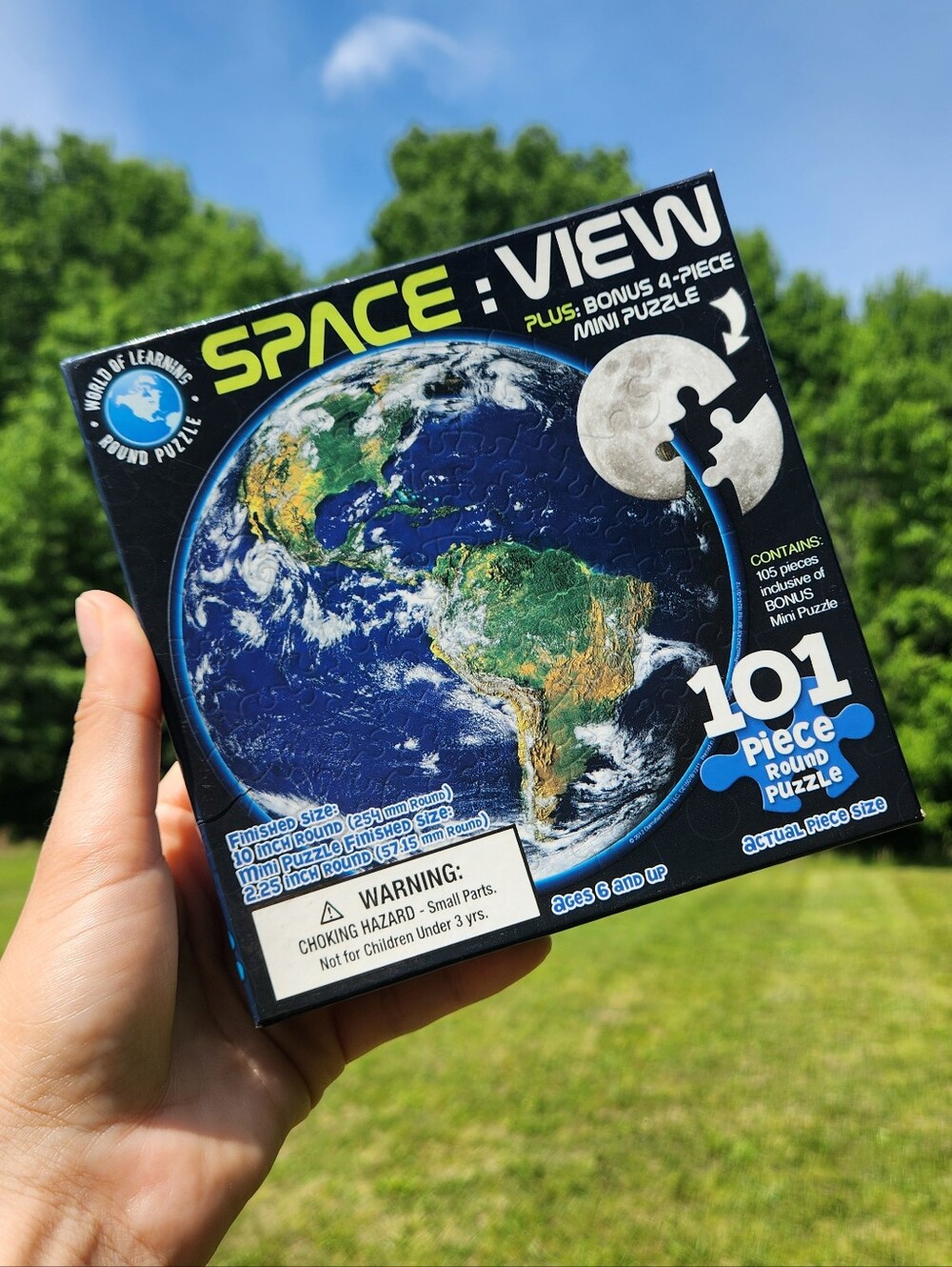 SPACE VIEW 101-Piece Round Puzzle - Blue Earth Design